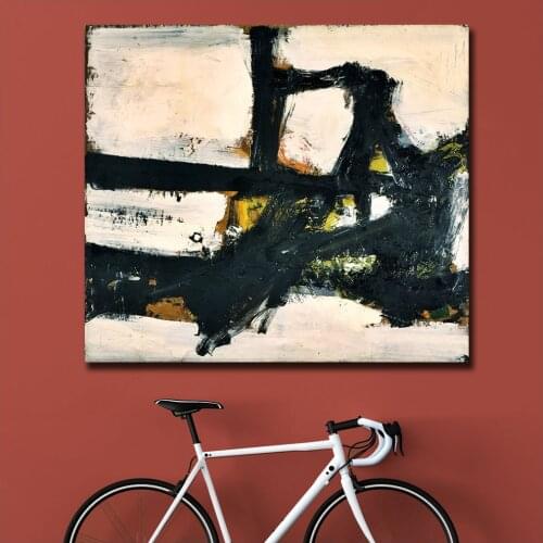 Large Size Printing Orange Outline (1955) BY Franz_kline Wall Art Canvas Prints Pictures for Living Room and Bedroom No Frames