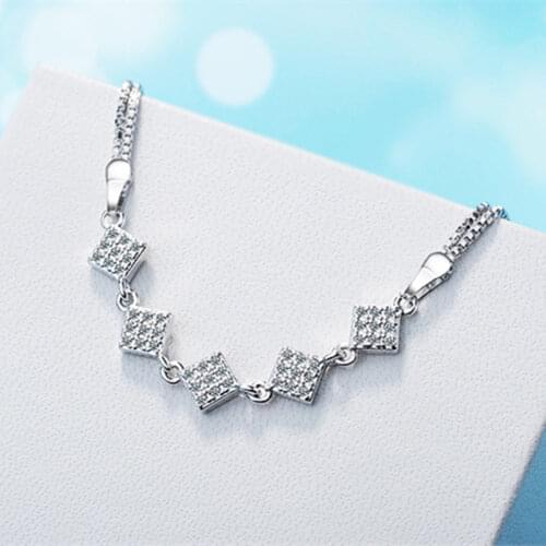 TJP Shining Crystal CZ Women Bracelets Jewelry Top Quality 925 Sterling Silver Female Bangle Accessories Girl Wedding Party