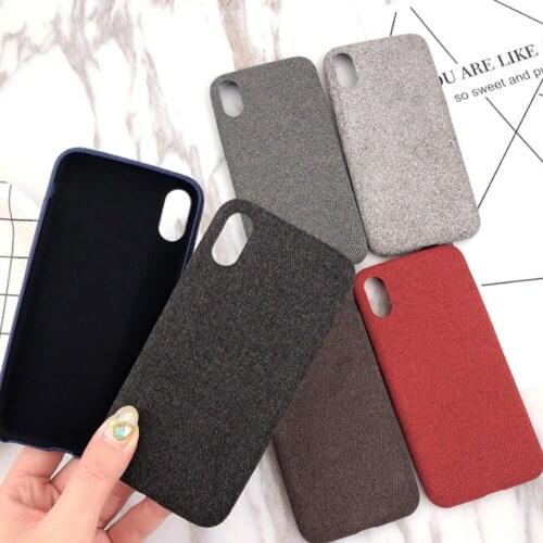 For iPhone 7 8 6 6S Plus Cotton Linen Cloth Phone Cases For iPhone X XR XS 11 Pro Max Fabrics Soft Back Cover 100% Brand New