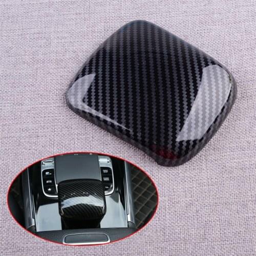 CITALL Car Interior Gear Shift Knob Cover Head Trim Fit For Benz GLB X247 2019 2020 ABS Plastic Carbon Fiber Style Black