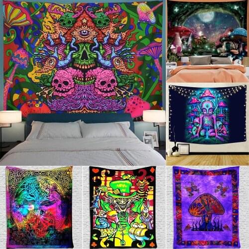 Simsant Trippy Tapestry Colorful Abstract Psychedelic Shrooms Wall Tapestry Hanging Tapestries for Dorm Home Room Decoration