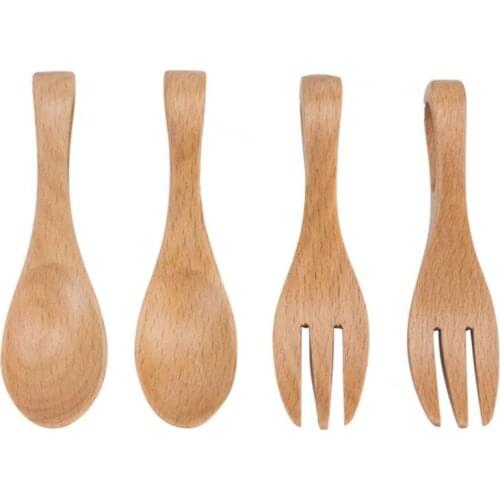 Wooden Tableware Forks and Spoons Food Forks Dessert Wood Tableware Set Kitchen Accessories F20173889