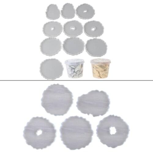 Large Irregular Wave Round Coaster Mold Cup Mat Silicone Resin Mold Epoxy Resin Cement Casting Jewelry Making Art Tools 97QE