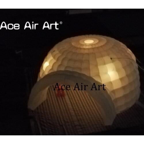 Extravagant large light inflatable dome tent,Colorful led lights giant igloo dome trade show building tent for outdoor events