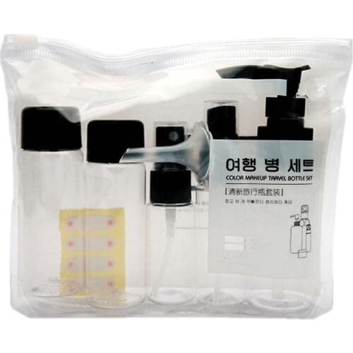 7pcs/lot Portable Makeup Cosmetic Face Cream Pot Bottles Transparent Plastic Travel Accessories Empty Organizer Container Bottle