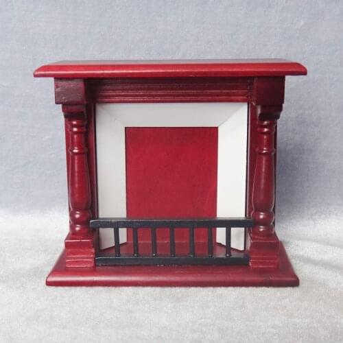 G05-X4621-1 children baby gift Toy 1:12 Dollhouse mini Furniture Miniature rement wooden Mahogany fireplace 1pcs