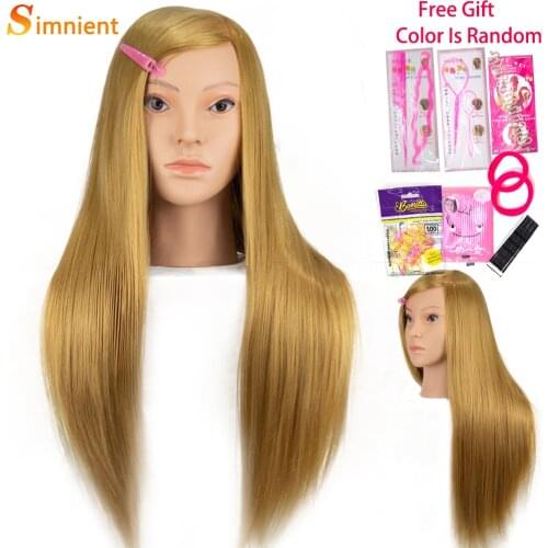 27 Inch Mannequin Heads With Synthetic Fiber Hair Training Head Hair Practice Barber Hair Training Head For Hairstyles Free Gift