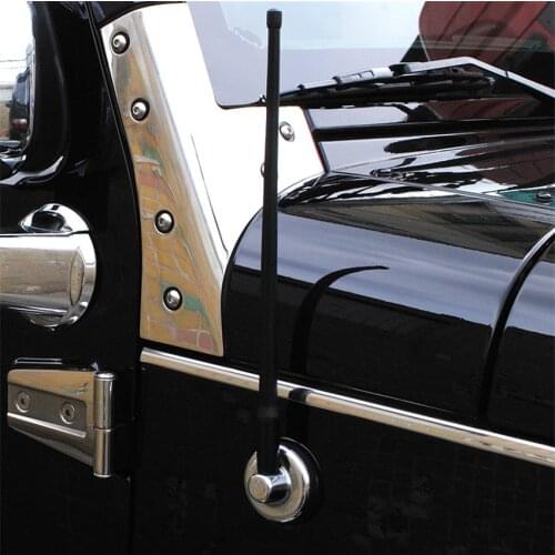 Chrome ABS Car Exterior Antenna Base Cover Cap Sticker Fit For Jeep Wrangler JK 07 08 09 10 11-14 Auto Accessories