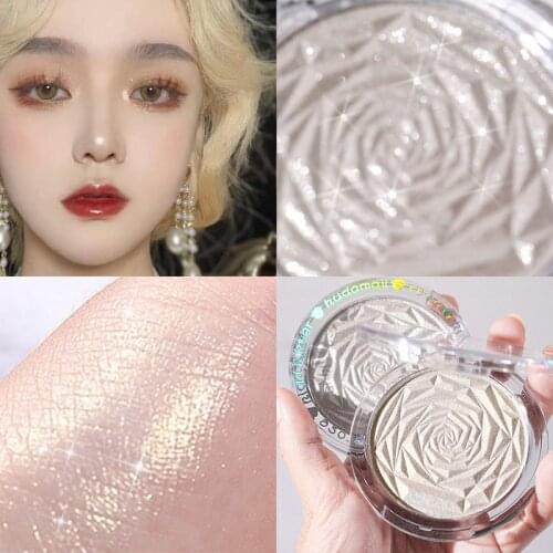 Hudamoji 6 Colors Highlighter Powder Glitter Palette Makeup Glow Face Contour Shimmer Illuminator Ginger Highlight Cosmetics