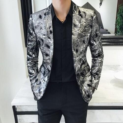 Italian Design 2020 Mens Shiny Silver Floral Slim Fit Wedding Suits for Men Groomsmen Suits With Pants Groom Homme Wedding Suits