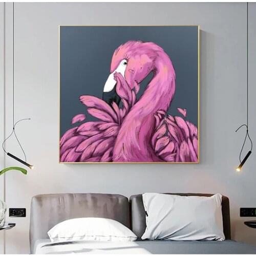 RELIABLI Flamingo Animal Canvas Pictures Wall Painting For Living Room Cute Decorative Posters Prints Home Decor NO FRAME