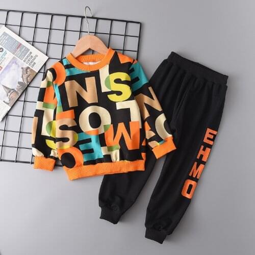 Boys Clothes Set Childrens Clothing Sets Autumn Long Sleeve Sports Suits Letter Print Baby Clothes 2pcs Boy Spring Tops Pants