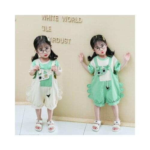 Baby Girl Overalls Sets 2020 Summer Autumn New Kids Girls Casual Cartoon T Shirt+jumpsuits Baby Clothes Girls Loose Casual Sets