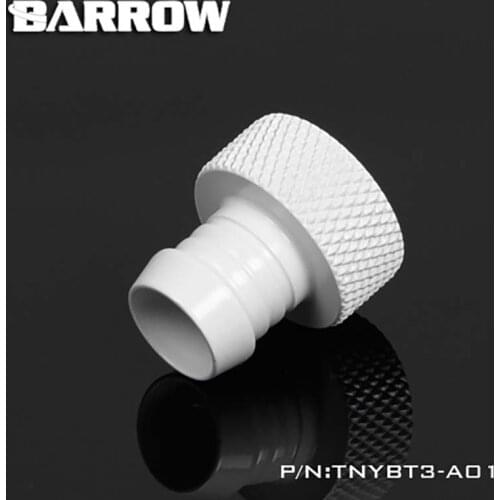 Barrow PC water cooling fitting 3/8" tube connector Female,Black/Silver/White/Gold,Hand Twist cooler heatsink gadget TNYBT3-A01