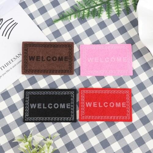 Mini Dollhouse Mat Welcome Mat Front Door Carpet Floor Rug for 1/12 Scale Girls Dollhouse Living Room Accessories For Kids