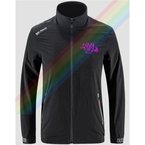 Ro-xy Pink Personality Fashion Logo Slim Sport Jacket Mens Outdoor Zippered Comfortable Soft Jacket Mens Casual Front Printing