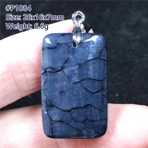Natural Blue Pietersite Pendant Silver Sterling For Women Men Healng Crystal 21x16x8mm Beads Silver Energy Stone Jewelry AAAAA