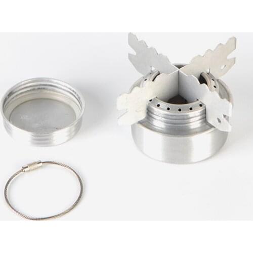 Mini Outdoor Portable Camping Hiking Backpacking Alcohol Stove Cooking Burner With Cross Stand Aluminum Alloy Construction