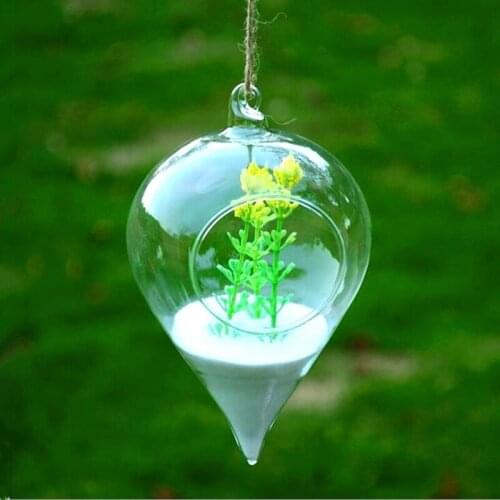 36pcs/pack 8*13cm Cone Shaped Transparent Glass Vase Home Decoration Creative Hanging Terrarium Wedding Props