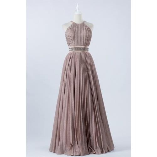 Dusty Pink sleeveless Evening Dress 2021 new A-line Beading luckgirls Ruched Customizable fashion prom dress Mocini Tailor