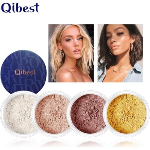 Qibest New Brand Makeup 10 Colors Loose Powder long-lasting oil Control Waterproof Concealer Loose Powder Skin Finish Powder