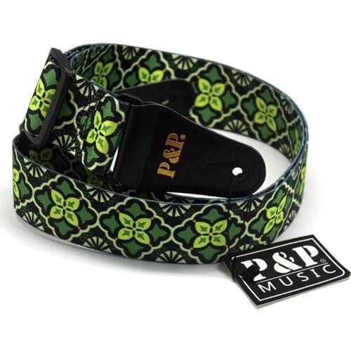 Kaleidoscope Green Pattern Guitar Strap Electric Guitar Acoustic Guitar Folk Guitar Bass Strap
