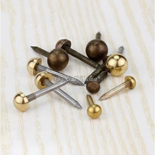 Retro 200PCS Solid Brass Decorative Upholstery Tacks Nails Screws Jewelry Gift Box Sofa Decorative Tack Stud Doornail Hardware