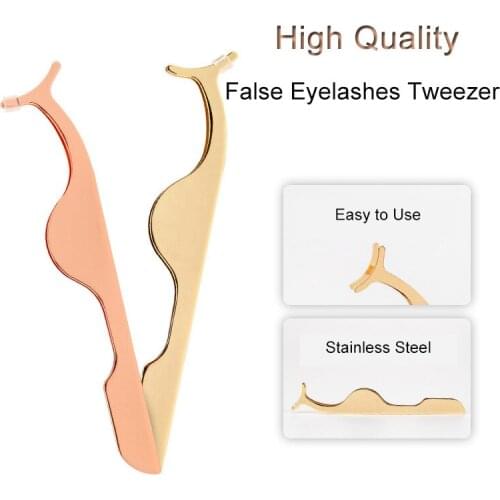False Eyelashes Tweezers Eyelash Extension Wear Assist Device Nipper Clip Staineless Steel Women Facial Makeup Forceps Tools