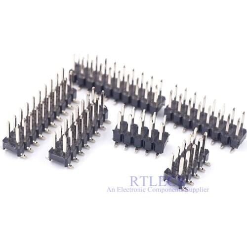 100pcs Pitch 2.54 mm SMT Male Header Pin 4 6 8 10 12 14 16 18 20 24 26 30 40 44 50 60 64 Pin 2 row surface mount PCB vertical