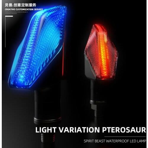 One Pair Spirit Beast L26 Motorcycle Turn Signals Lights Led Warning Lights Water Flowing Dc 12v Universal Side Visible Design