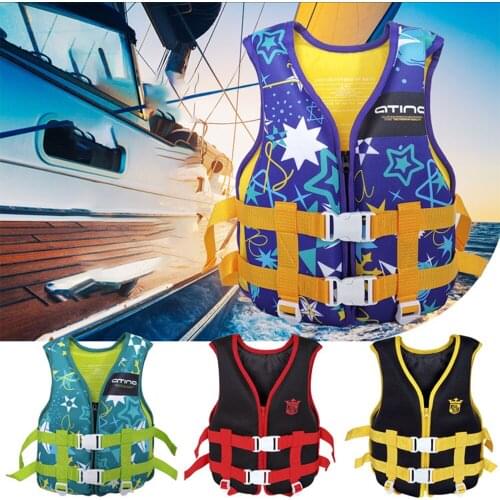 Kid Life Jacket Swimming Boating Skiing Driving Neoprene Life Vest for Children Water Sport Foam Buoyancy Jacket