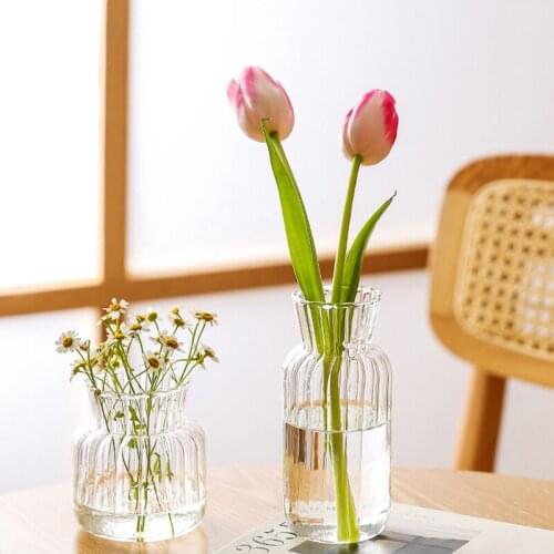 Glass Vase for Table Decoration Handmade Water Hydroponics Table Ornaments Flowers Arrangement