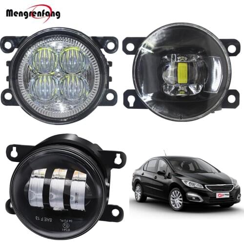 LED Lens Fog Light Assembly Car Front Bumper Fog Lamp Daytime Running Light 12V For Peugeot 408 2017 2018