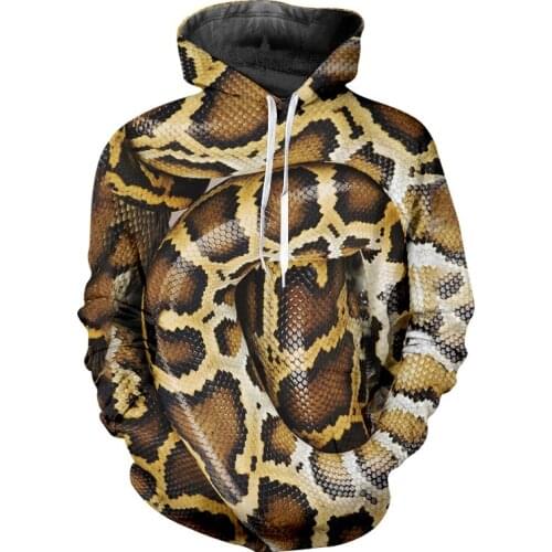 UJWI New 3D Printed Hoodie Snake Harajuku Streetwear Women Men Sports Top Funny Coat Pullover Oversize Mens Clothing Dropship