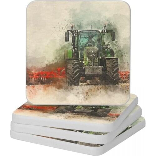 Fendt Tractor Grafting Diatomite Square Round Coaster Anti-Scald Cup Bonsai Mat Soap Toothbrush Pad Wholesale Diameter 10cm
