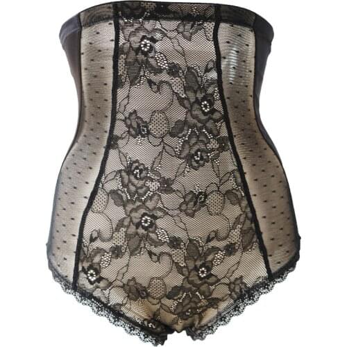 High Waist Panties Silicone Anti-Slip Panties Slimming Pant Push Up Brief Lingerie Sexy Womens Underwear Transparent Back BS004