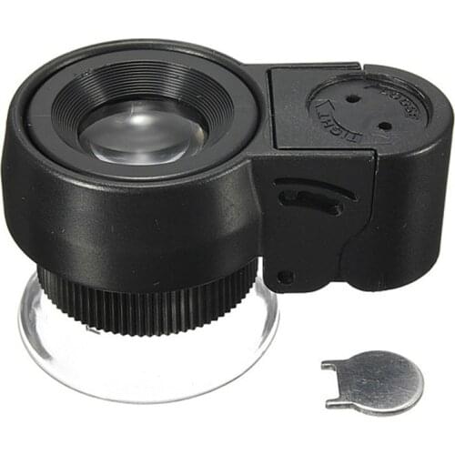 45 Times with LED Light Money Inspection Lamp Magnifying Glass/portable Pocket Handheld Microscope with Holster