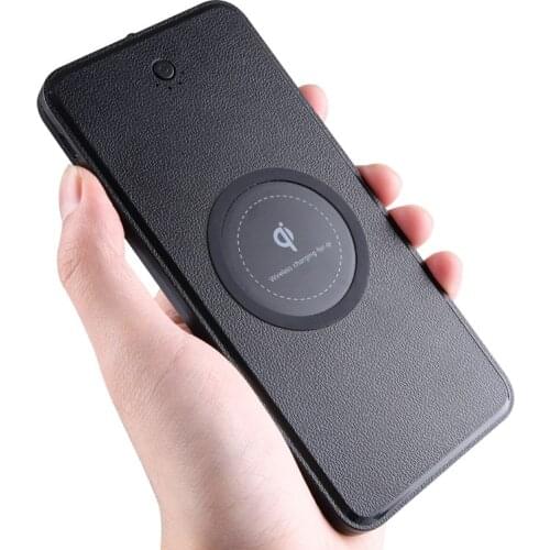 10000mAh Power Bank QI Wireless Charger Fast Charger External Battery Ultra-thin Powerbank LED Light Dual USB For iPhone Xiaomi