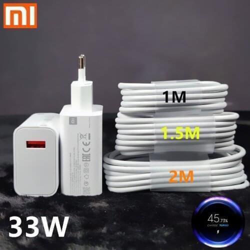 Xiaomi poco f3 charger 33W EU Original fast turbo cahrge Type C Cable For Redmi K40 Note 9 10 Pro Mi 10 9 10T Lite POCO X3 NFC
