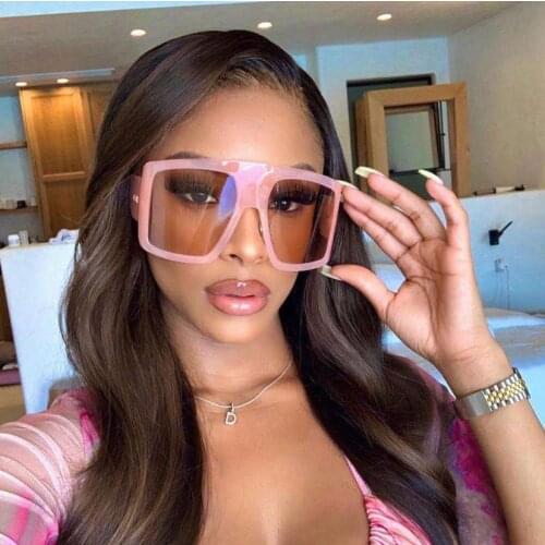 2021 Bigger Oversized Frame Women Trendy Shades Sunglasses Women Luxury Brand Large Flat Top Sun Glasses