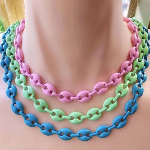 5 Meter Pig Nose Chain Color Plated Necklace Jewelry Necklace Mix Color Punk Chain Necklace Small Size 51899
