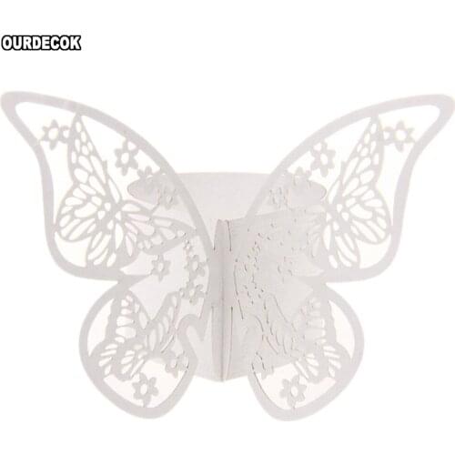 50pcs Butterfly Paper Napkin Rings for Wedding Party decoration Wedding Favors
