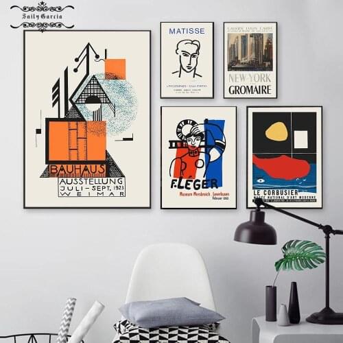 Abstract Line Matisse Exhibition Poster Print On Canvas Art Painting Feature Wall Vintage Images for Living Room Home Decoration