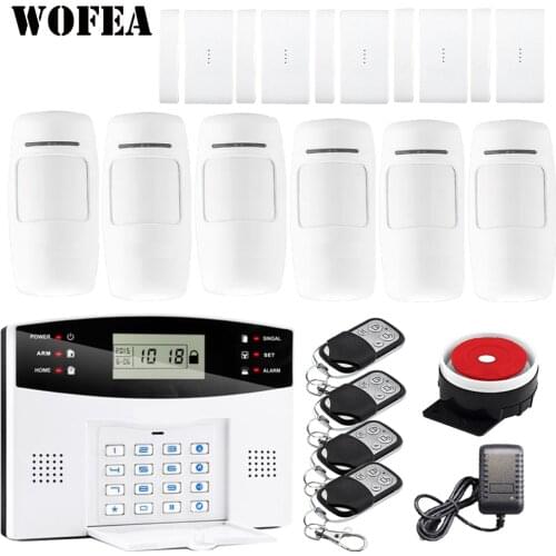 Free shipping Wofea IOS Android APP Control Wireless Home Security GSM Alarm System two way Intercom SMS notice for power off