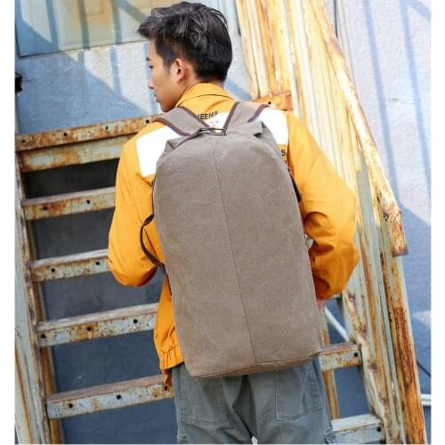 Large Shoulder Bags Men Army Trip Foldable Hand Bag Mens Canvas Backpacks Multi-Purpose Bucket Mountaineering Travel Bag