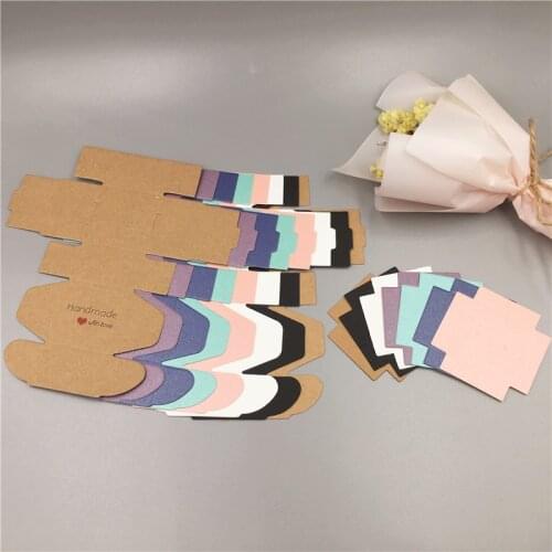 12Sets 4x4x2.5cm Multiple Candy Color Aircraft Shape Paper Jewelry Boxes For Earrings Displays Packaging Case With Jewelry Cards