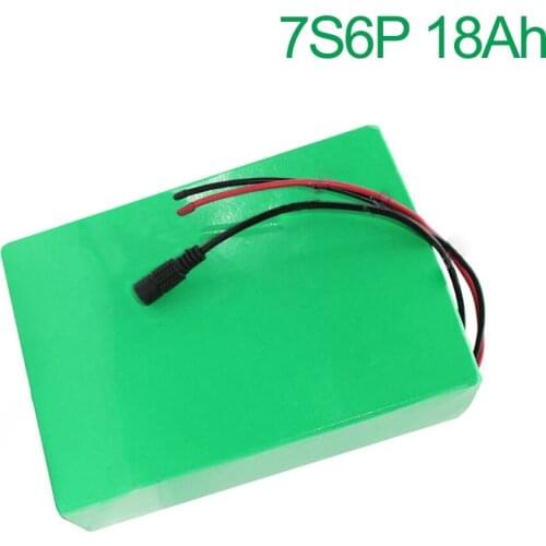 24V 18Ah 25.9V 7S6P 18650 Li-ion Battery Pack E-Bike electric bicycle 140x120x70mm