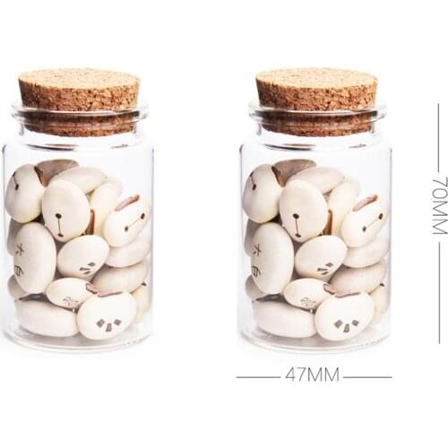 Hot Sale 47 * 70mm 80ml Empty Glass Bottles Jars With Cork Stoppers For DIY Crafts Decorative Container Drop Ship-Transparent