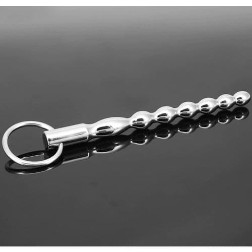Happygo, Male Stainless Steel Solid Urinary Plug Beads Metal Catheter Rod Mens Fetish Sex Toys Adult Products Games 604L