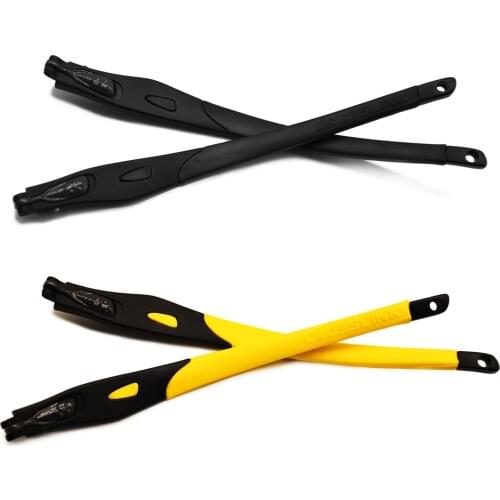 HKUCO Black/Yellow Combination Replacement Glasses Legs For Crosslink Prescription Glasses Frame